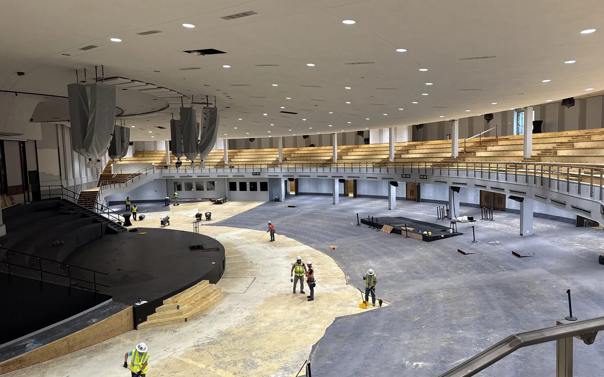 BRAVE Church auditorium during the commercial LED lighting retrofit