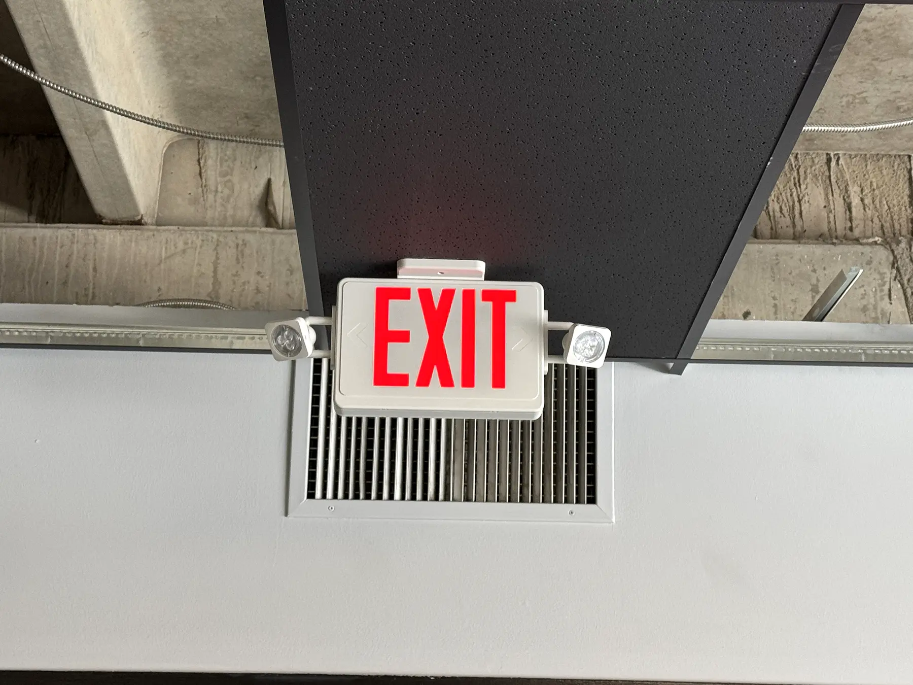 Commercial exit-sign installation